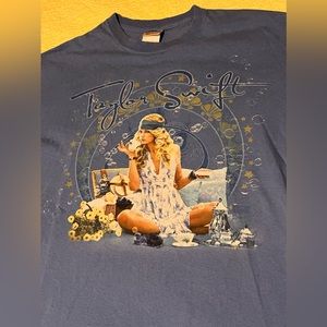 Vintage Taylor Swift Fearless Shirt Size Medium Blue Concert Merch Tee 2009 Rare